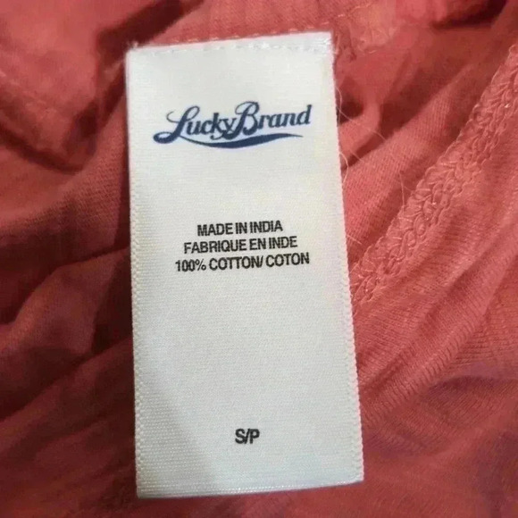 Cool Peasant Top Pink 3/4 sleeve by Lucky Brand sz S Silver Details - Picture 4 of 4